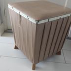 Vintage Poef Vierkant Beige Geplooid Skaileer thumbnail 4