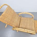 Vintage Boho Rotan Ligstoel Lounge Chair '60 Verstelbaar thumbnail 10