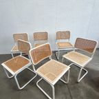 Zes Vintage Cesca Design Stoelen, Witte Uitvoering, 1980's thumbnail 14