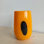 Vintage Set Oranje Glazen Vazen En Bloempotten thumbnail 4