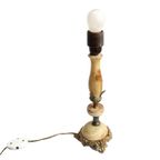 Vintage Onyx Bronzen Lamp Met Kap, Italie Jaren '50 thumbnail 2