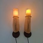 2 Vintage Lampen Design Massive Metaal Glas thumbnail 4