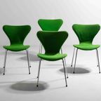 Mid-Century Set Van 4 Diep Groene Fritz Hansen Vlinderstoelen thumbnail 7