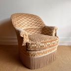 Vintage Fluweel Fauteuil Met Franjes Boudoir thumbnail 10