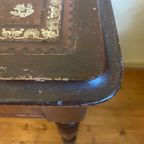 Magnifiek Bureau Werktafel Leer En Ingelegd Met Bladgoud 19e Eeuws Frans thumbnail 15