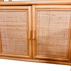 Vintage Bamboe Rotan Kast | Boogkast Rotan Bamboe thumbnail 4