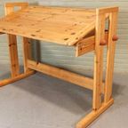 Vintage Grenen Design Kantelbaar Bureau Tekentafel thumbnail 16
