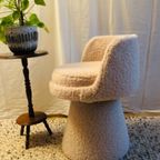 Ronde Fauteuil In Crème Teddy thumbnail 4