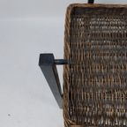1970S Metal And Glass Coffee Table With Wicker Basket thumbnail 7
