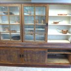 Grote Oude Buffet Vitrine School Museum Winkel Kast thumbnail 10