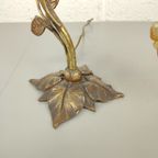 Bronzen Tafellamp Met Glazen Bloem thumbnail 5