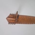 Amsterdamse School Wandkandelaar Arts And Crafts Gehamerd thumbnail 2