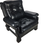 All Black Brutalist Lounge Chair 1970S thumbnail 8