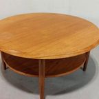 Vintage Mid Century Houten Salontafel, Rond thumbnail 17