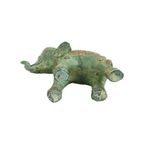 Kleine Vergulde Bronzen Olifant Groene Patine Thailand thumbnail 4