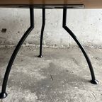 Round Dining Table With Rotating Black Center Disc thumbnail 4