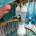 Vintage Blauwe Teardrop Luster / Chandelier / Hanglamp thumbnail 6