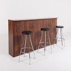 Danish Modern Free Standing Bar Cabinet With Stools From 1960’S thumbnail 2