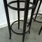 Set Jaren 50 Houten Barkrukken Met Webbing Uit Frankrijk thumbnail 14