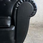 Pair Of Interbellum Club Sofa'S In Cognac Brown And Jet Black Colour. thumbnail 9