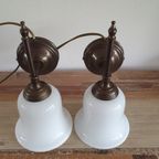 Vintage - Wandlampen - Muurlampen - Herda - Metaal En Glas thumbnail 4