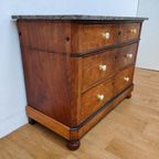 Vintage Frans Dressoir Commode Ladekast Badkamermeubel Met Marmer Blad 811 thumbnail 5