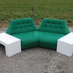 Jaren '70 Fauteuils Groen Met Tafeltjes thumbnail 3