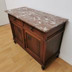 Vintage Frans Dressoir Commode, Ladekast Badkamermeubel Met Marmer Blad 201 thumbnail 10