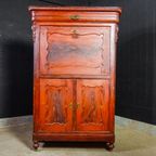 Brocante Hollandse Secretaire Kast – Begin 1900 – Rood thumbnail 6