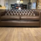 Originele Chesterfield 3 Zits Bank Van Salvale Bruin Leer thumbnail 2