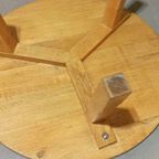 Vintage Brutalist Massief Eiken Salontafel, Rond thumbnail 12