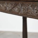 Antieke Engelse Side Table/haltafel Uit Begin 18e Eeuw Met Prachtige Details In Het Houtsnijwerk thumbnail 9