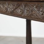 Antieke Engelse Side Table/Haltafel Uit Begin 18E Eeuw Met Prachtige Details In Het Houtsnijwerk thumbnail 9