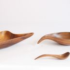 Vintage Organic Wooden Bowls, Set Of Three thumbnail 2