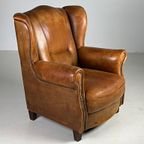 Wingback Fauteuil Schapenleer Klassiek thumbnail 7