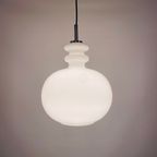 Large White Glass Pendant Light Xl By Peill And Putzler thumbnail 2