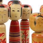 Lot Van 13 Traditionele Vintage Kokeshi Japan Tweede Helft 20E Eeuw thumbnail 5