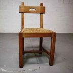 Set Of Six Brutalist, Rustic Dining Chairs thumbnail 3