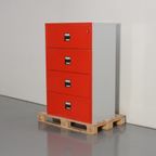 Officenow Dossierkast, Rood/Lichtgrijs, 145 X 95 Cm, 4 Laden, A4 + Folio, Brandkast thumbnail 2