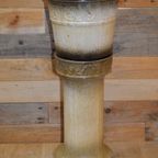 Vintage Keramische Zuil Met Pot – West-duits Aardewerk Van Wegmann thumbnail 6
