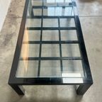 Vintage Zwarte Hoogglans Salontafel Met Glazen Blad, Japanse Stijl, 1980’s thumbnail 13