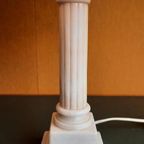 Vintage Tafellamp, Schemerlamp, Marmer Voet, Linnen Kap thumbnail 5