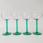 Vintage Luminarc France Wijnglazen Turquoise Groen Set thumbnail 4