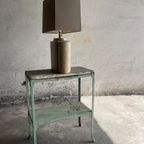 Architectural Table Lamps In Travertine And Brass Style Maison Jansen , 1970S thumbnail 12