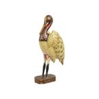 Massief Houten Tropische Vogel Beeld Sculptuur Handbeschilderd 42Cm thumbnail 3