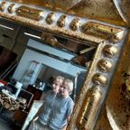 Vintage Geslepen Spiegel In Houten Kader In Het Goud thumbnail 2