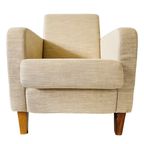 Vintage Linnen Fauteuil Beige thumbnail 3