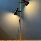 Mid Century Vloerlamp Met Bourdeaux Red Spots / Space Age Standing Light thumbnail 3