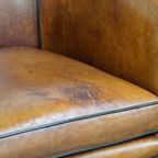 Luxe Vormgegeven Vintage Clubfauteuil Gemaakt Van Schapenleer Met Een Luxe Afwerking thumbnail 10