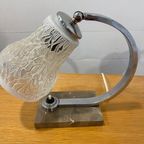 Set Van 2 Art Deco Bureaulampen Van Marmer En Glas thumbnail 7